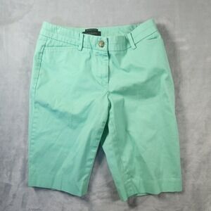 Talbots Shorts Womens 0P Green The Perfect Short Stretch Chino Petites Bermuda